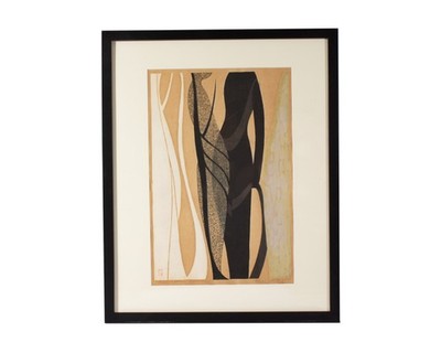 Hodaka Yoshida 1954  Buddhist Statues  Woodblock Print