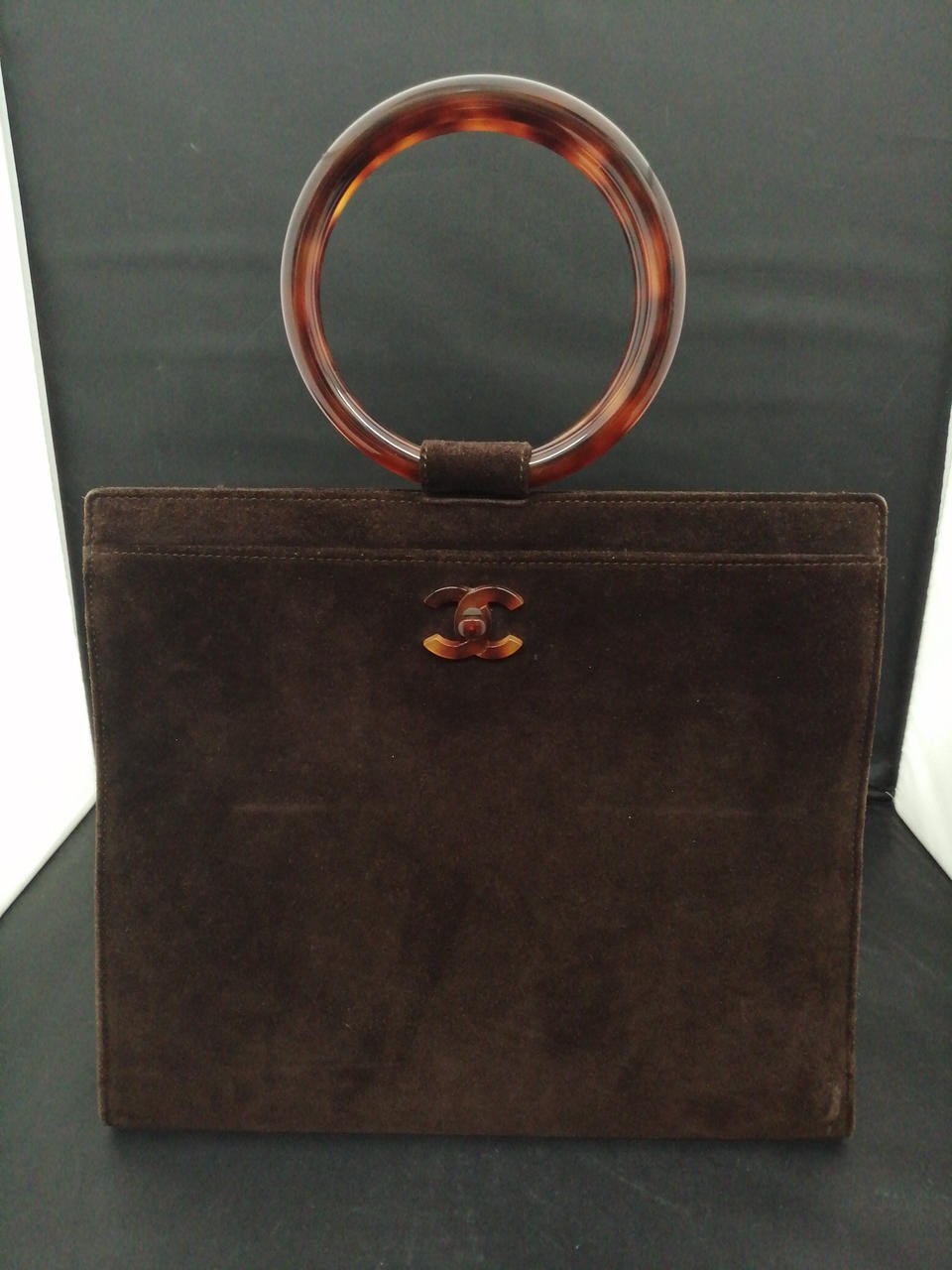 CHANEL brown suede handbag style 354375 luxury designer purse