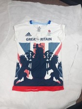 Ladies Size 8 Adidas Vest Sports Top Lightweight Gym White Design Team GB Rio 16