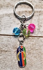 Summertime Flip Flop Keychain Beach Sandal Charm for Keys or Backpack