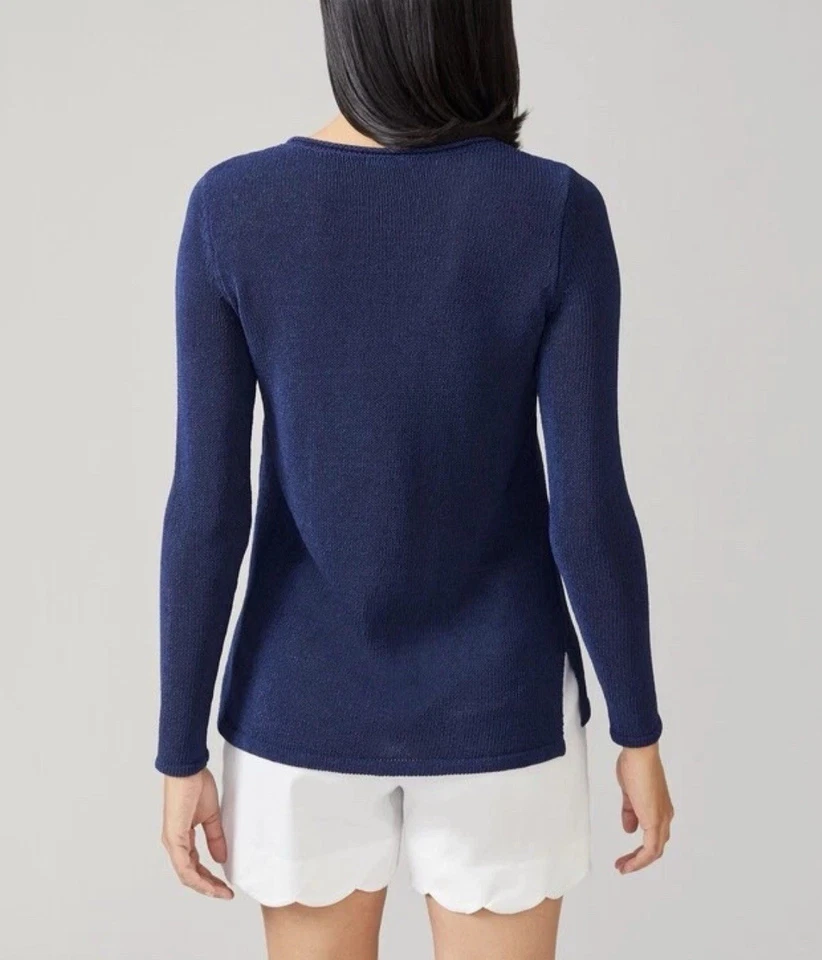 Женщин J. McLaughlin маленький каллум v-образным вырезом вязаный туника верхний свитер темно-синий - Изображение 2 из 4