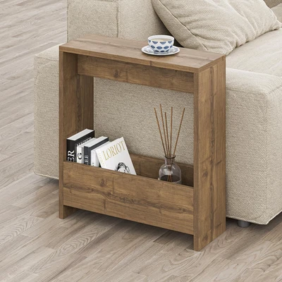 DECORTIE Side Table with Magazine Rack for Living Room and Office - Many Colour Options -