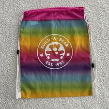 Build A Bear, Rainbow Drawstring Backpack/Bear Carrier. Pre-owned. See Photos.