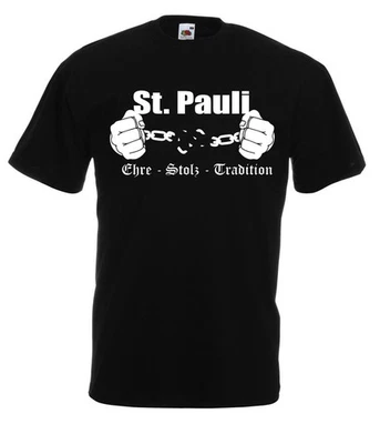 St. Pauli Ehre Stolz Stadt Ultras Fans schwarze T-Shirt Geschenkidee -N/528-SW - Bild 1 von 2