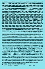 K4 Water Slide Decals Black 1/8 Inch Old English Bible Letter Alphabet