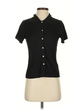 GiGio Women Black Short Sleeve Blouse S