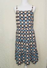 Loft Womens Blue Multi Sunwashed Smocked Back Sun Dress Beachy Sz 10 Resort Wear