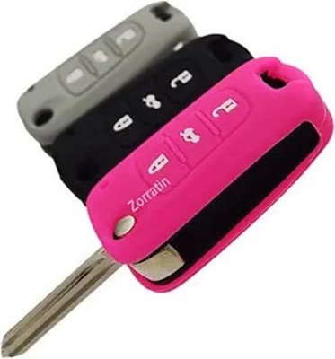 Silicone Rubber Key Fob Case Key Covers Protec Color: 3pcs,black+gray+hot Pink