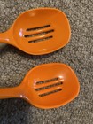 2pc Vintage Melamine-Ware Slotted Spoon Orange Taiwan melamine ware kitchen — photo 3