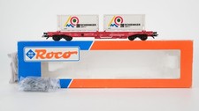 Roco H0 47001 Taschenwagen mit Container (Kombiwaggo, Schenker) DB