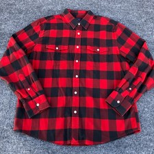 UNTUCKit Men's Flannel Shirt Buffalo Plaid Red Black Size Large Cotton
