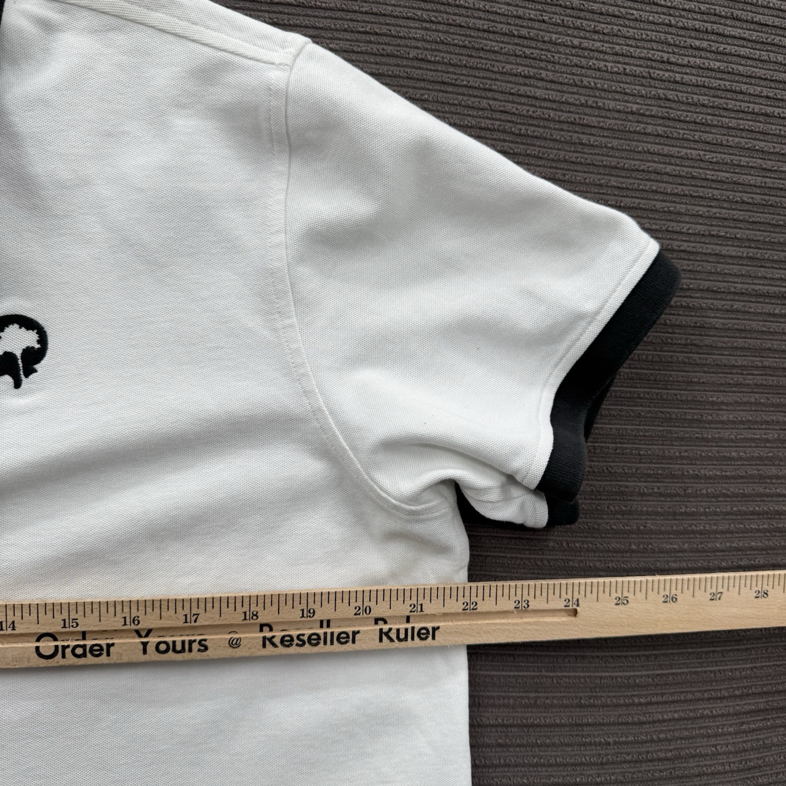 Outdoor Afro X REI Co-op Polo Shirt Men Large White Black Cotton Golf Tennis.