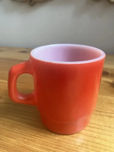 Vintage Red Anchor And Hocking Oven Proof Milk Glass Mug Cup!!