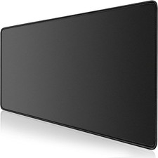 Black Extended Gamer Mousepad 31.5x19.6x0.12inch, XXL Long Desk Topper Mat wi...