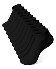 10 Pairs Kids Socks for Boys Girls Ankle Athletic Low Cut 10-12 Years Black