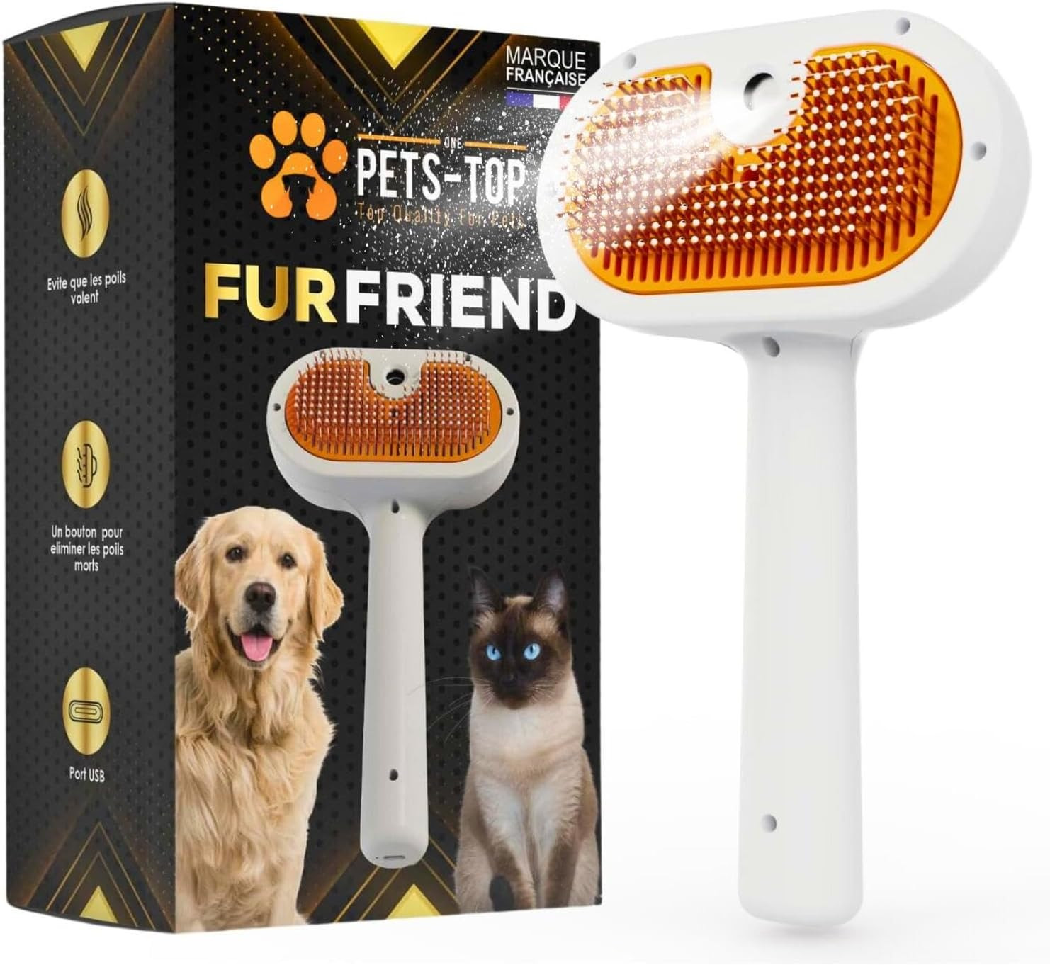 Spazzola a Vapore per Gatti e Cani | Toelettatura Professionale 3-in-1
