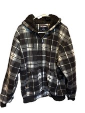 Men's Sportswear Soft Sherpa Lined Fleece Zip Up Hoodie Jacket Size Large