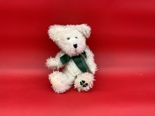 RUSS St. Patrick's Day White Stuffed Bear Murphy Gingham Bow Shamrock 6" NWT