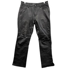 Gap Vintage Leather Pants Womens 8 Black Boot Cut Lined Genuine Zip Fly Y2K 90's