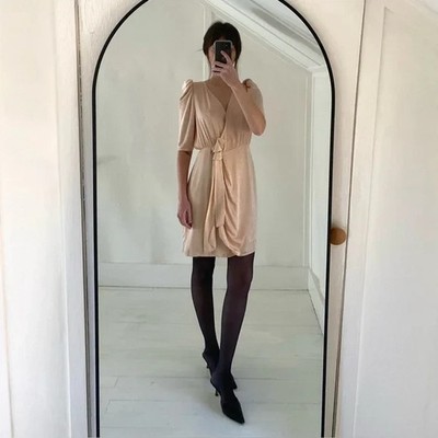 The Kooples Gravity Daisies Satin Jacquard Mini Wrap Dress Pink Size 1 $350
