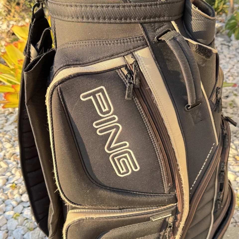 Bolsa de carrito de golf Ping 14 vías superior negra marrón enfriador organizador de palos de bolsillo Foto 4 de 4