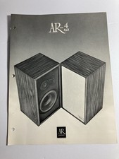 Acoustic Research AR-4xa Vintage Speaker Specifications Sheet