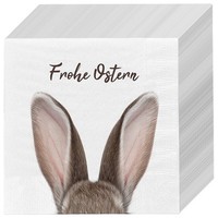 80X Servietten Hasenohren Ostern 3Lagig 33X33 Papierservietten Motivservietten