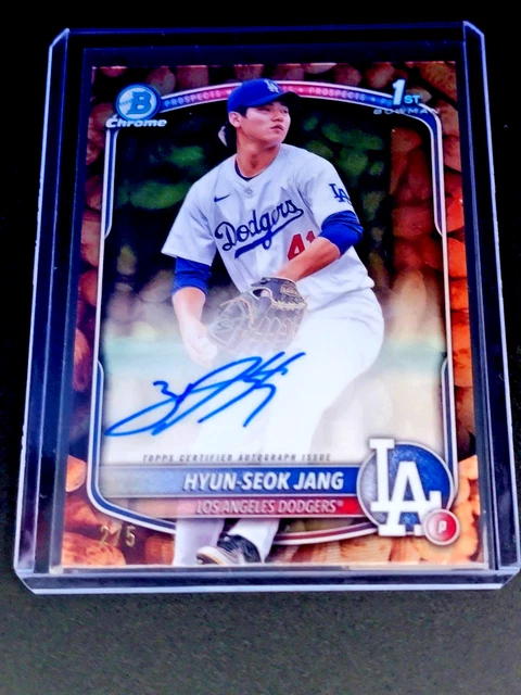 2025 Bowman Chrome LA Dodgers HYUN-SEOK JANG SSP Snack Pack Peanuts 1st Auto 2/5