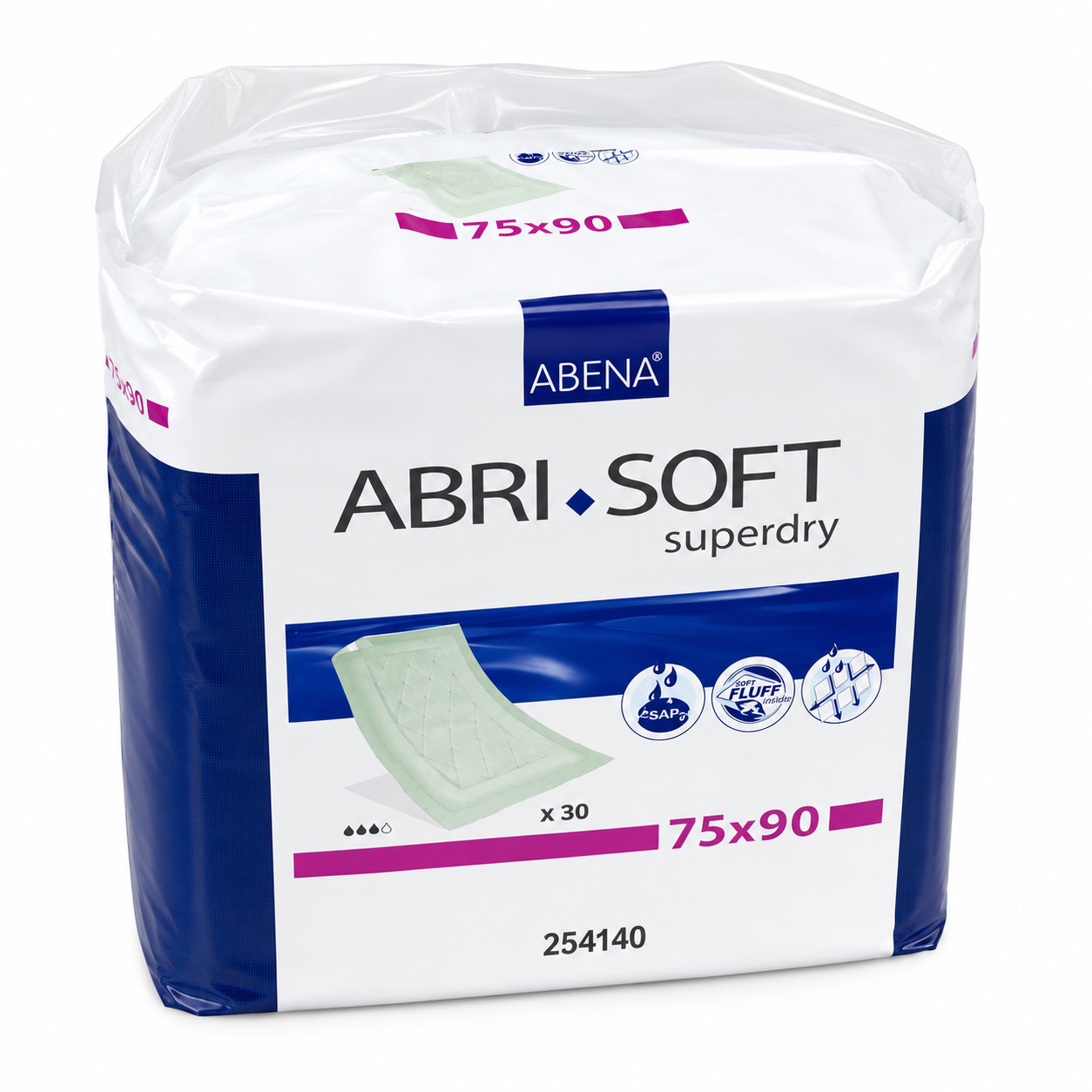 Abena Abri-Soft Superdry Disposable Incontinence Bed Pads with Adhesive Tape, Size 75 x 90cm, Pack of 30, Absorbency of 1000ml, Disposable Bed Pads and Bed Protectors - Image 2