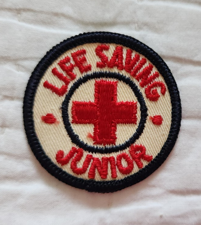 Vintage Red Cross Life Saving Junior Embroidered Patch NEW Never Sewn