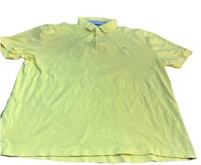 Tommy Hilfiger Polo Shirt Mens XL Yellow Short Sleeve Flag Logo 93