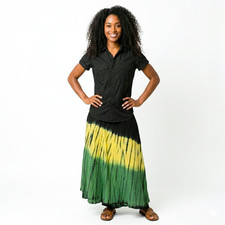 Jamaica Sarong Wrap Around Skirt Rasta Jamaican Roots Ladies Cotton One Size Fit