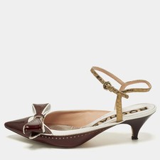 Rochas Size 39.5 BurgundyWhite Patent and Lea...