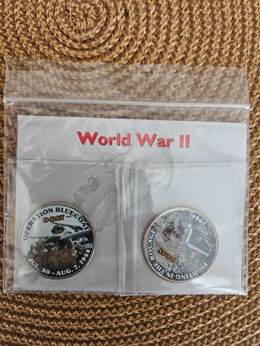  Set of 2 Half Dollar World War 2 Coins - The D-Day Collection