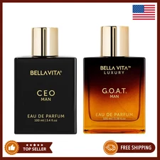 BellaVita Luxury Sigma Male (CEO Man & GOAT Man) Perfume Cologne for Men 2x100ml