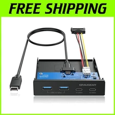 Compact 3.5" Front Panel USB Hub with 4 Ports - USB-C & USB 3.2 Connectivity