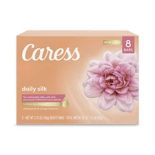 Caress Daily Silk Moisturizing Beauty Bar 30 Oz 8 Count with Vitamin E