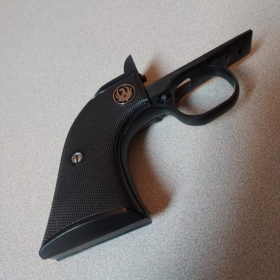 #ad Pistol Parts New Model Ruger Blackhawk trigger guard with grip panels. $96.95