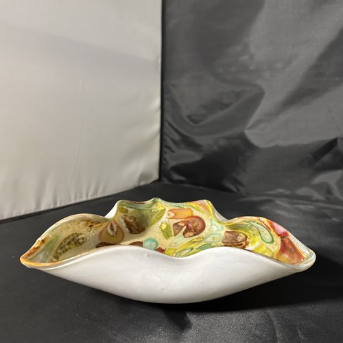 Vintage Italian Fratelli Toso Murano aventurine cased art Glass Bowl - Picture 4 of 23
