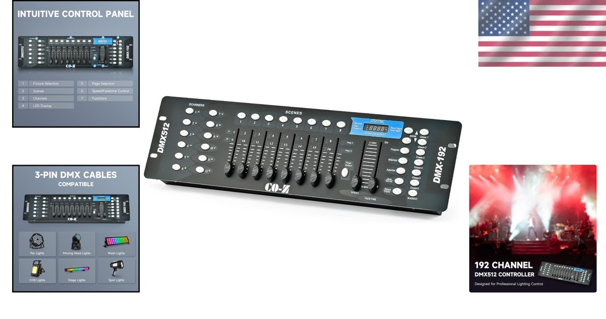 Compact DMX Lighting Mixer with Voice Control - Perfect for