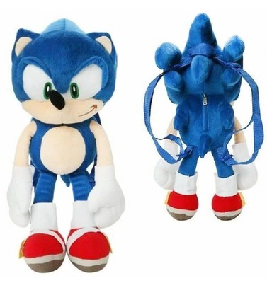 NWT! Sonic The Hedgehog 18' Plush Blue Backpack Original Kids Backpack Cartoon 