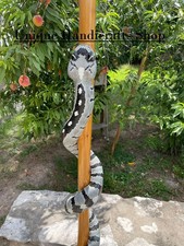 Hand carved snake design wooden walking stick for men women walking cane gift Q9