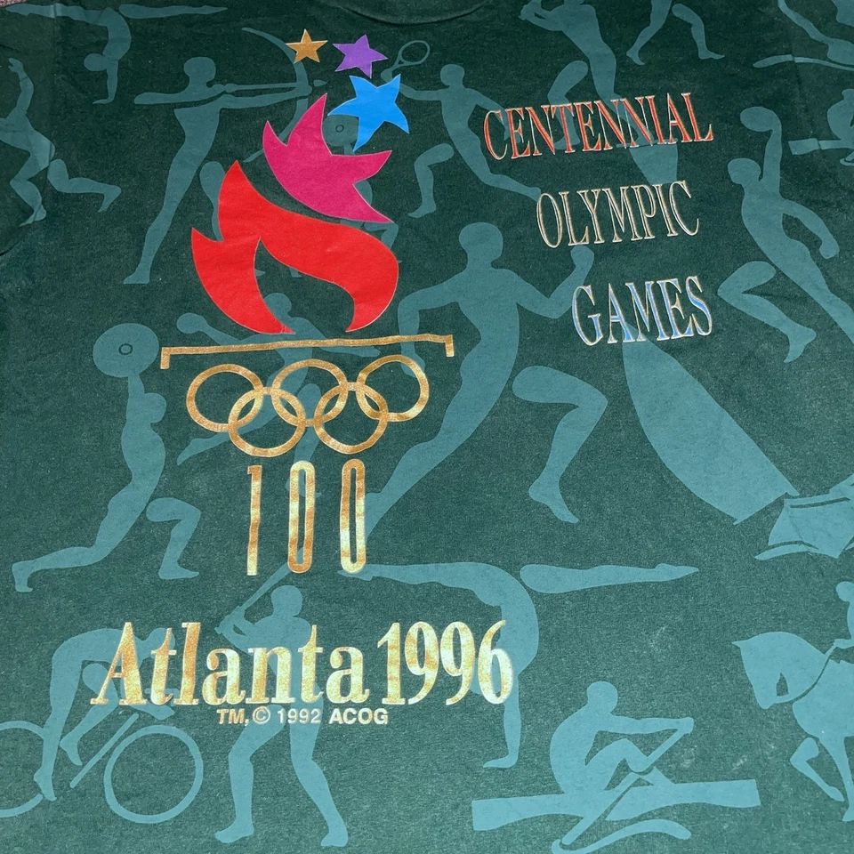 Camiseta De Colección 1996 Juegos Olímpicos de Atlanta Impresión AOP Puntada Única Camiseta Años 90 Foto 4 de 4