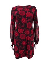 Tommy Hilfiger Women's Petite Chiffon-Sleeve A-Line Dress