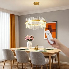 Modern Crystal Chandelier Round LED Ceiling Lights Pendant Fixtures Living Room