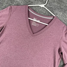 Nike Dri Fit Shirt Womens Small Purple Long Sleeve Athletic Running Active