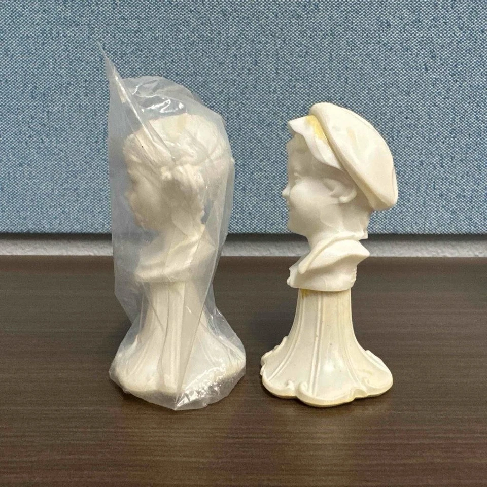 Par De Colección Wilton Niño y Niña 5" Cake Topper Cabeza Busto Estatua Artesanía Decoración Foto 4 de 4