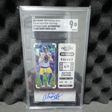 2022 Panini Contenders Optic Matthew Stafford Auto Black Scope #6 /25 SGC 9