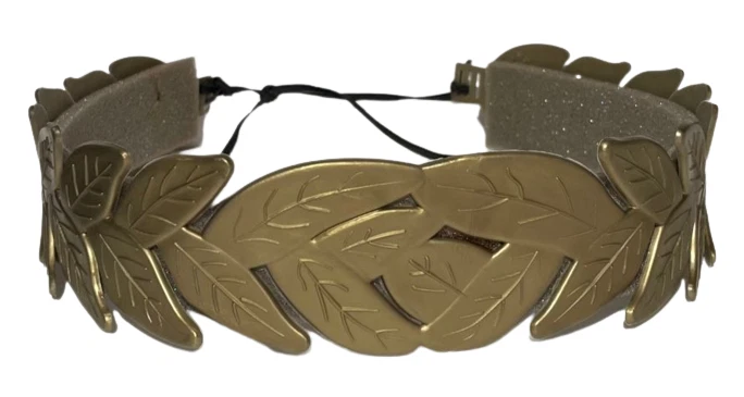 DIADEMA HOJA LAUREL DORADA Plástico Romano César Griego Disfraz Toga Diosa Corona Foto 4 de 4