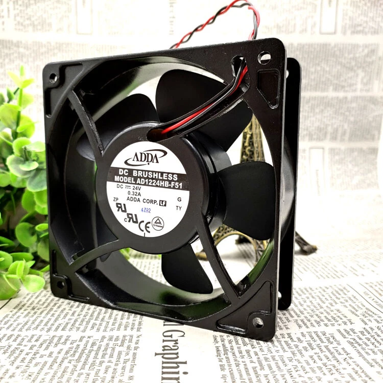 1pc ADDA AD1224HB-F51 12CM 12038 24V 0.32A 2-wire Ball Server Cooling Fan NEW - Image 3 of 4